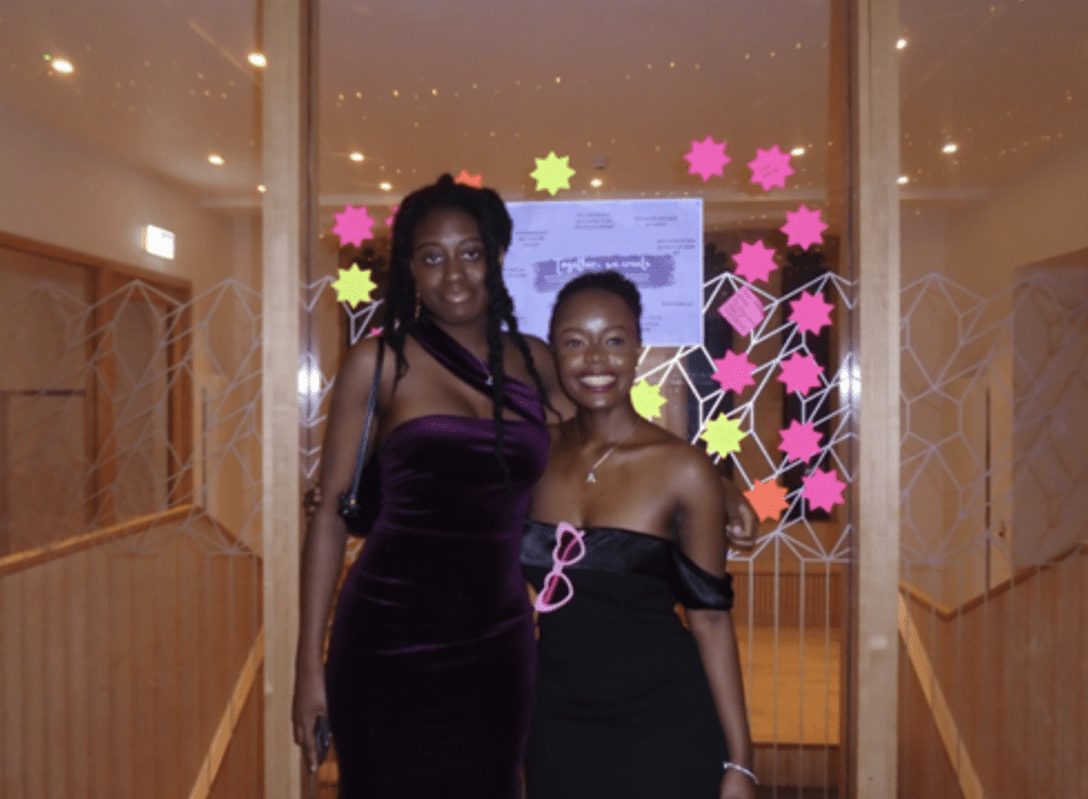 Photograph of Claudia and Rutendo, GENDER.ED-EUSA Undergraduate Feminist Trailblazer Awards 1st Prize Winners, at the Nurtured Magazine Launch, March 2025.