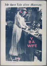 Image: BA Wife poster, See Red Women’s Workshop, 20th Century, Glasgow Women's Library, https://artsandculture.google.com/asset/yba-wife-poster-see-red-women%E2%80%99s-workshop/7AGZfFVEC3cMYA?hl=en-GB