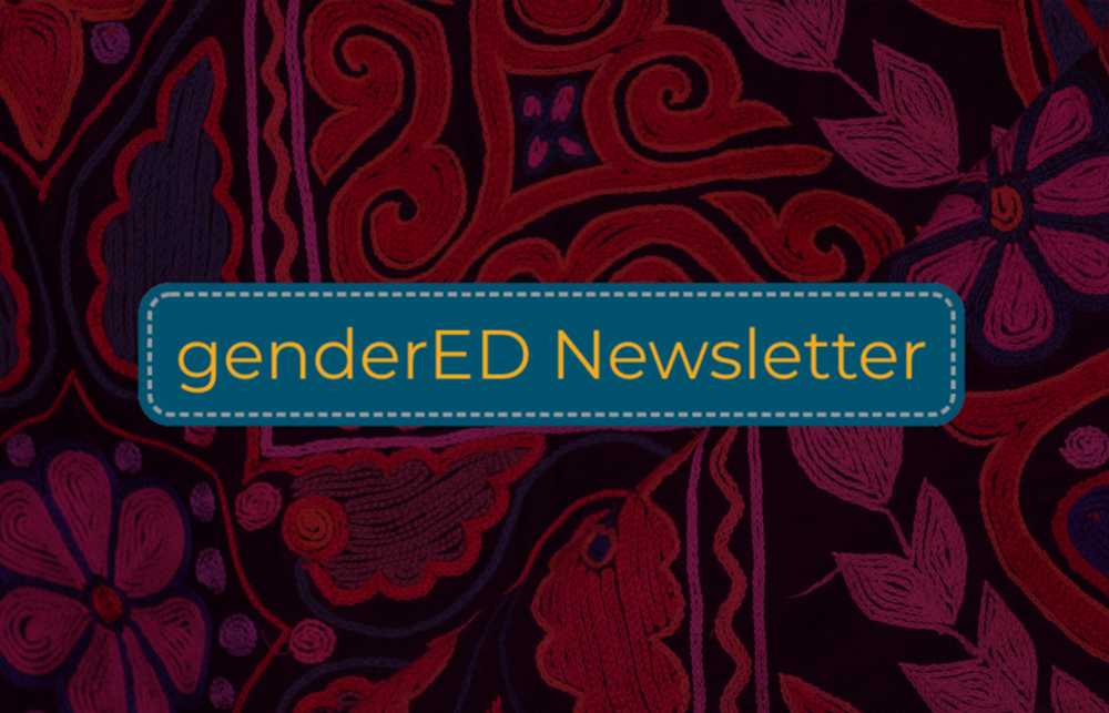 logo showing the GENDER.ED newsletter logo with a mandala background