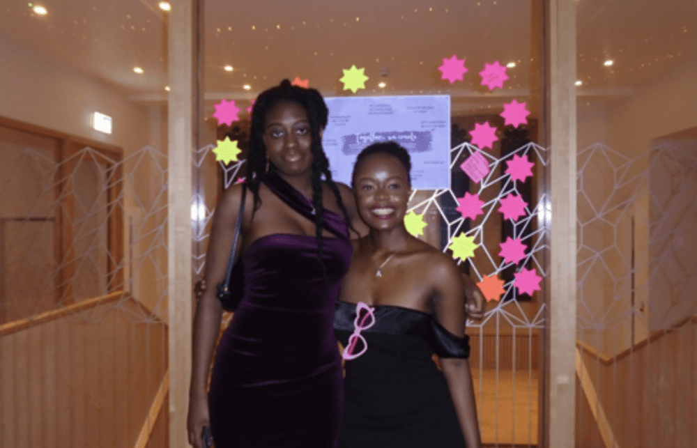 Photograph of Claudia and Rutendo, GENDER.ED-EUSA Undergraduate Feminist Trailblazer Awards 1st Prize Winners, at the Nurtured Magazine Launch, March 2025. 
